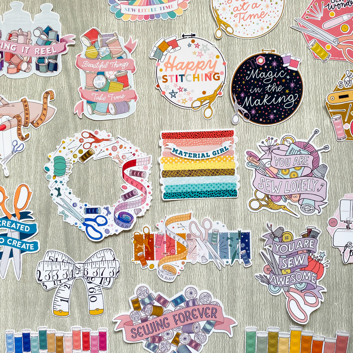 Sewing Stickers for Sale  Cute stickers, Scrapbook stickers