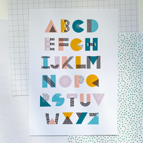 Abstract Alphabet A4 print