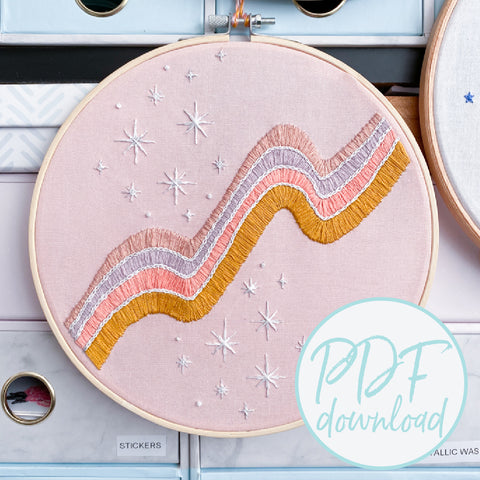Skyscape Embroidery Pattern - Downloadable - Digital- PDF