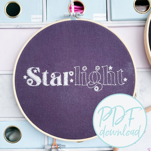 Starlight Beginners Embroidery Pattern - Downloadable - Digital- PDF