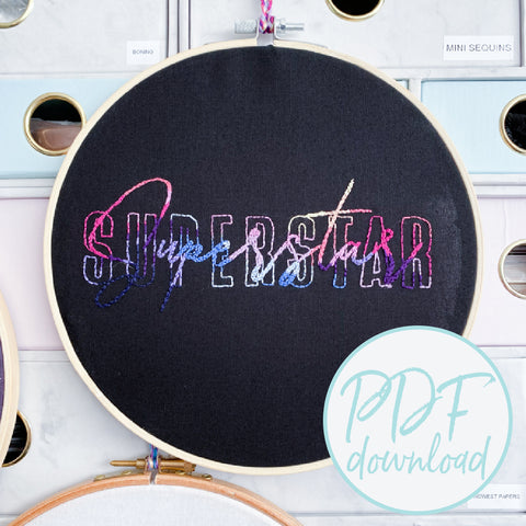 Superstar II Embroidery Pattern - Downloadable - Digital- PDF